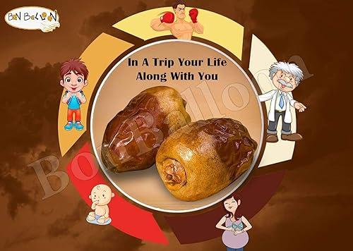 bonballoon 100% Natural Egyptian Semi Dry Unpressed Medium Sized Dates With Pits With Very Sweet Taste Halal Packed And Protected In Cartoon Box Tamar Tamr Tamaar Ramadan Halal ( 1 Pack / 700 gm ) Premium