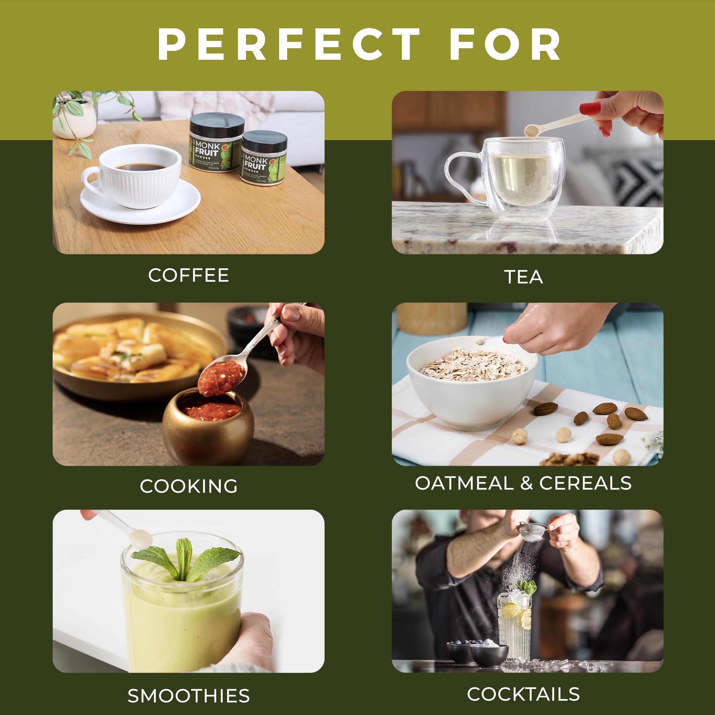 Gaudum Monk Fruit Extract Powder (25X Sweeter Than Sugar) Zero Calories, Zero Sugar, Zero Glycemic, Non-GMO, No Fillers - Monk Fruit Sweetener No Erythritol - Monk Fruit Powder by Gaudum (3 Ounce (Pack of 1))