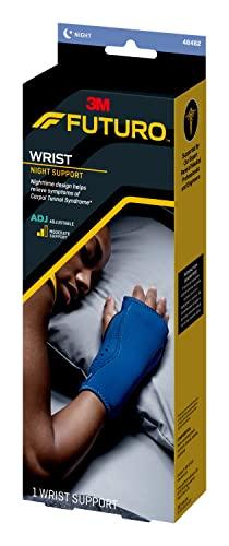 Futuro FUTURO Night Wrist Support, Left or Right, Adjustable, Helps Provide Nighttime Relief of Carpel Tunnel Symptoms, Made of Breathable Material, Easy-to-Use Sleeve Design, One Size Fits Most (48462ENR)
