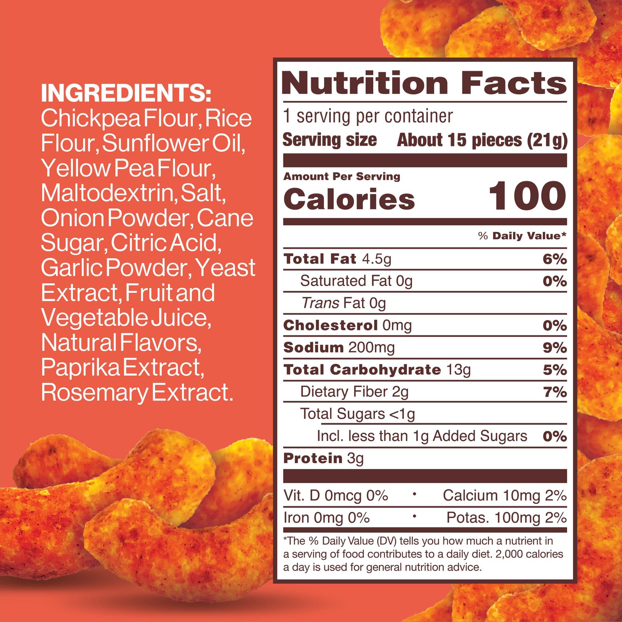 HIPPEAS Hippeas Chickpea Puffs, Flavor Blast: Blazin\' Hot, 0.75 Ounce (Pack of 18), 3g Protein, 2g Fiber, Vegan, Gluten-Free, Crunchy, Plant Protein Snacks