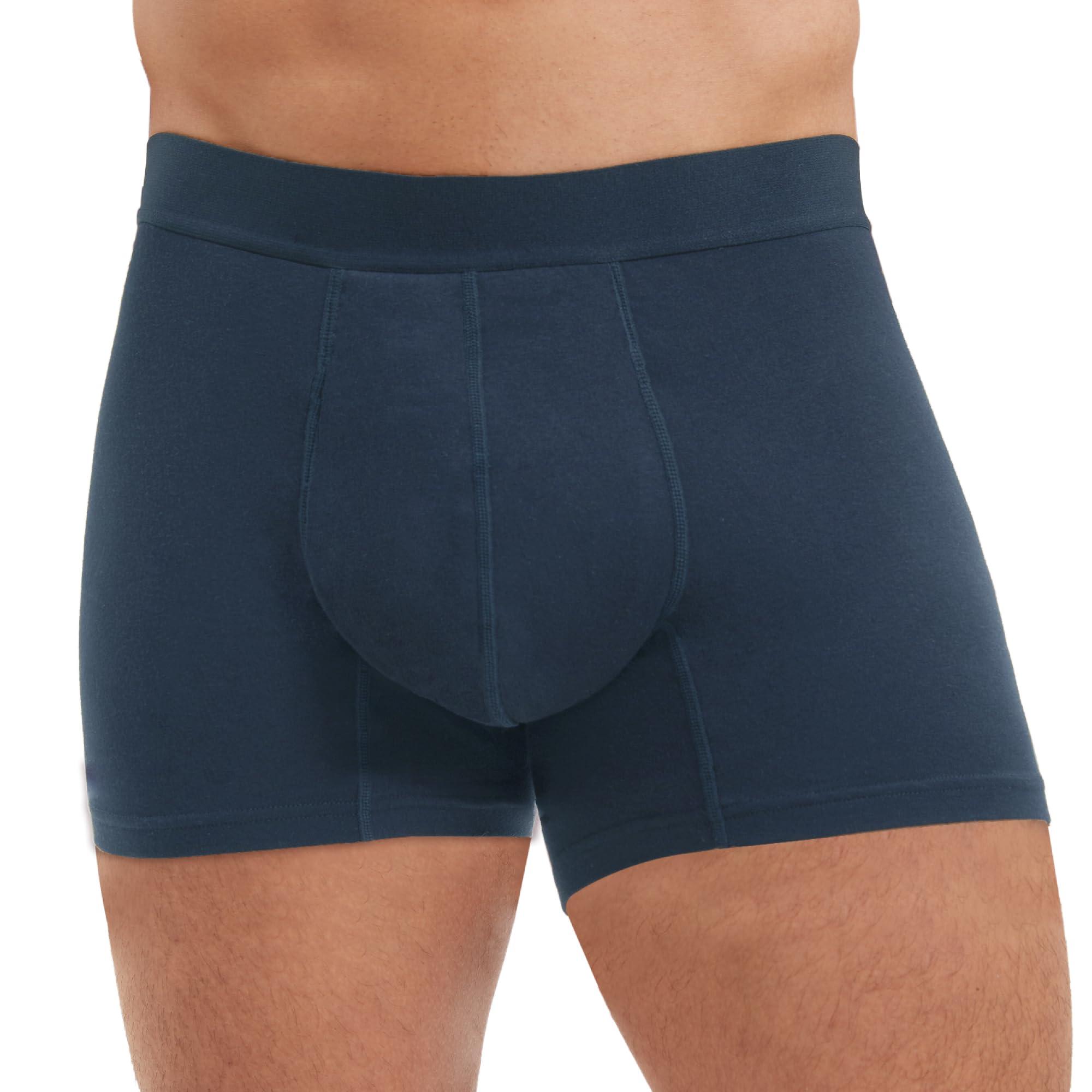 IRISMORII RISMORII Mens Leakproof Underwear Washable Adult Bladder Protection Incontinence Absorbent Trunk 60 ML Absorbency (Dark Blue L)