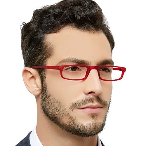 OCCI CHIARI OCCI CHIARI Womens Reading Glasses TR90 Reader For Men 1.0 1.25 1.5 1.75 2.0 2.25 2.5 2.75 3.0 3.5 4.0 5.0 6.0 (Red,125)