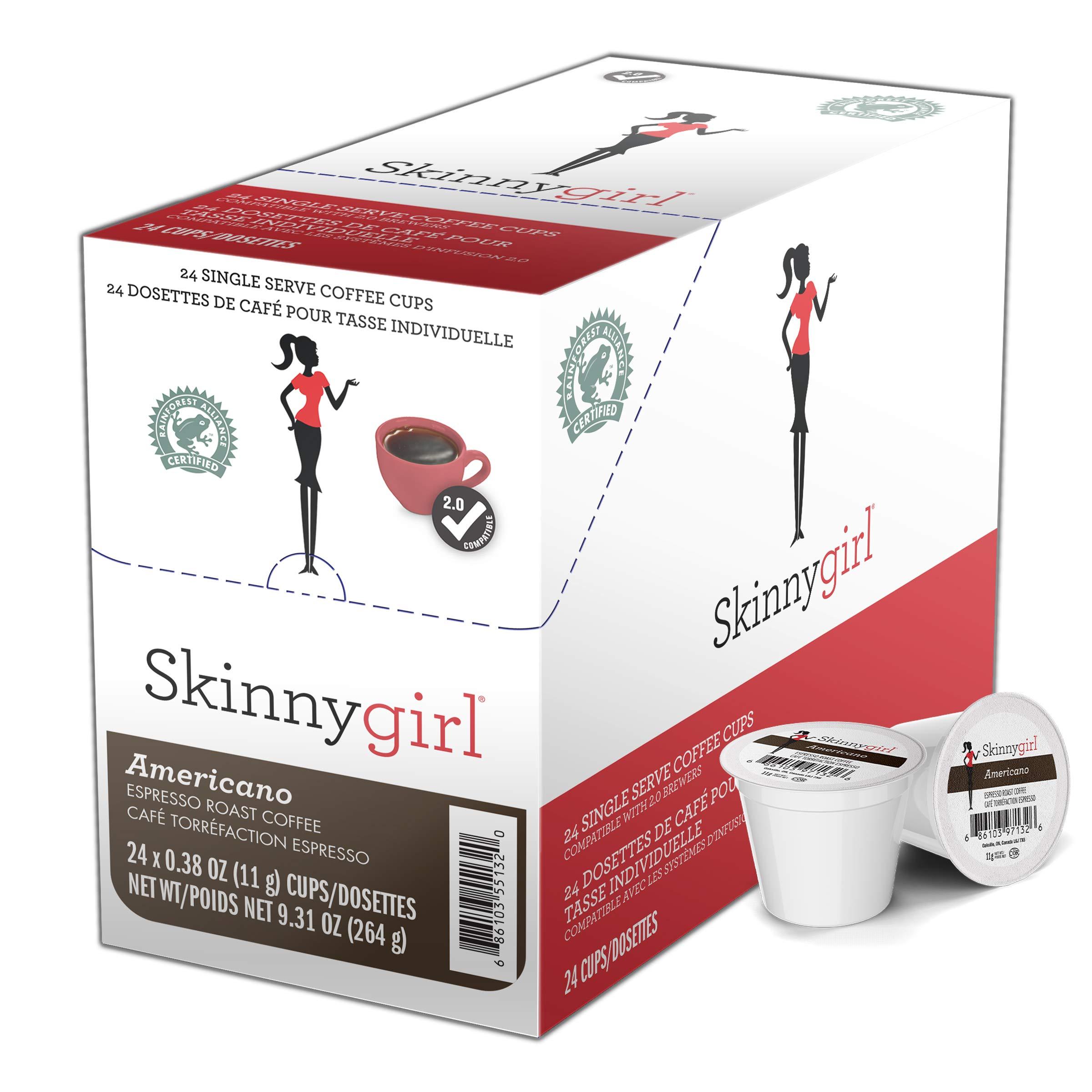 Skinnygirl Skinnygirl Coffee Pods, Americano, Espresso Roast Coffee in Single Serve Pods for Keurig K Cups Brewers, 24 Count Per Box, 2 Boxes