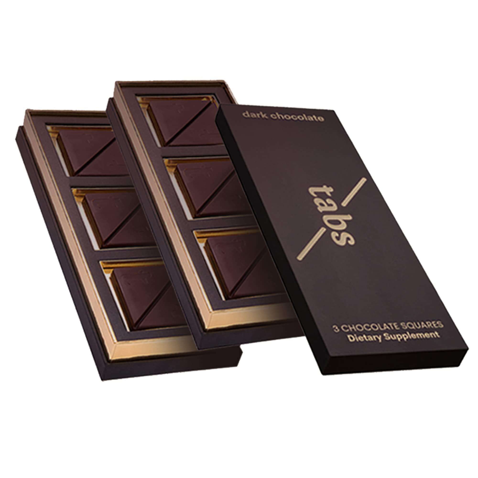 Tabs Chocolate Tabs Chocolate Squares for Couples (2 Boxes) - Dark Chocolate Bar to Improve Mood - Vegetarian, Gluten-Free for Men & Women