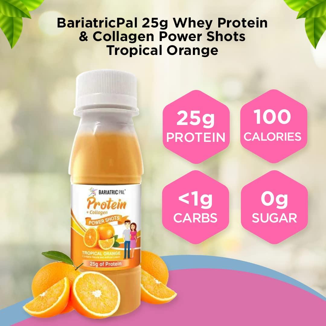 BariatricPal BariatricPal Ready-To-Drink 25g Whey Protein & Collagen Power Shots - Tropical Orange (12 Bottles)