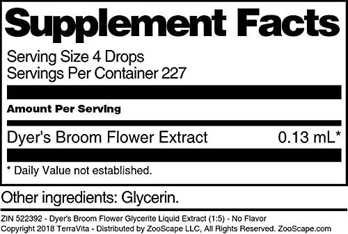 TerraVita Dyer's Broom Flower Glycerite Liquid Extract (1:5) - No Flavor (1 oz, ZIN: 522392) - 3 Pack