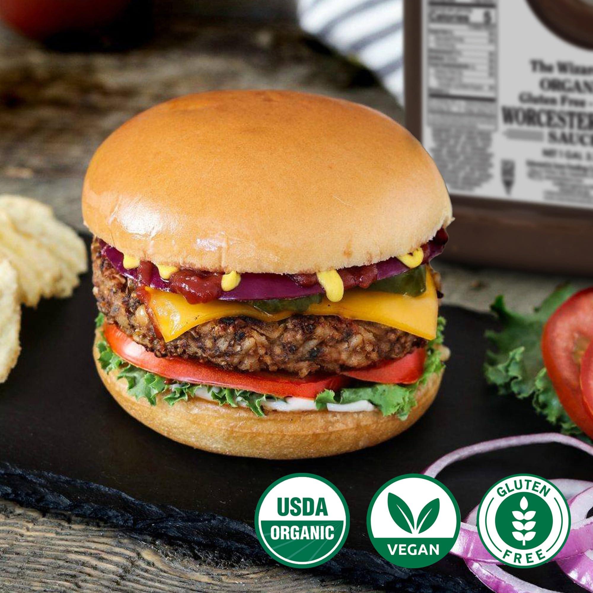 The Wizard's Sauces The Wizards Organic Vegan Worcestershire Sauce - Gluten Free Worcestershire Sauce, Organic Worcestershire Sauce, Vegan Fish Sauce - 128 Ounce