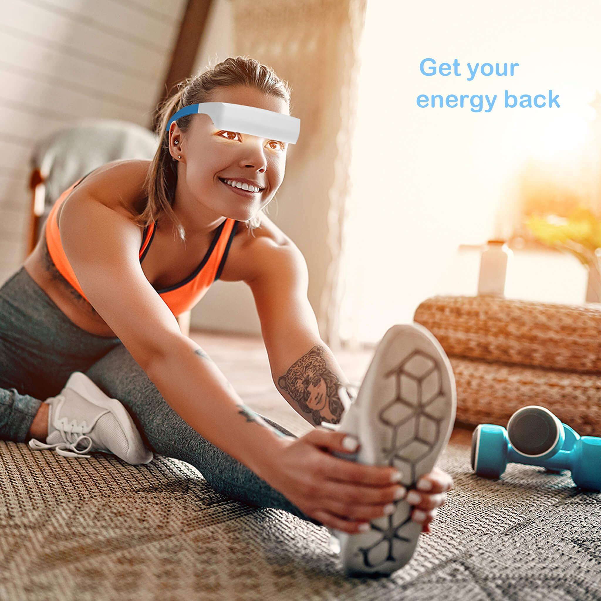 XANXAN Light Therapy Glasses with Travel Case, Blue Light Therapy and Daylight LED Sunlight, Wearable UV-Free Happy Lamp, Natural Relief for Good Sleep, Happy Mood, Boost Energy and Jet Lag