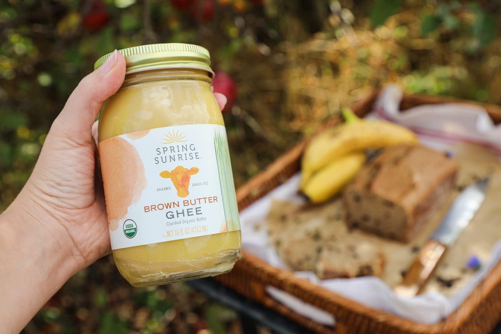 Spring Sunrise Spring Sunrise Brown Butter Ghee - Grass Fed Butter - Ghee Butter Organic Grass Fed - Ghee Clarified Butter - Ghee Butter - Ghee Organic - Grass Fed Ghee - Organic Ghee From Grass-fed Cows