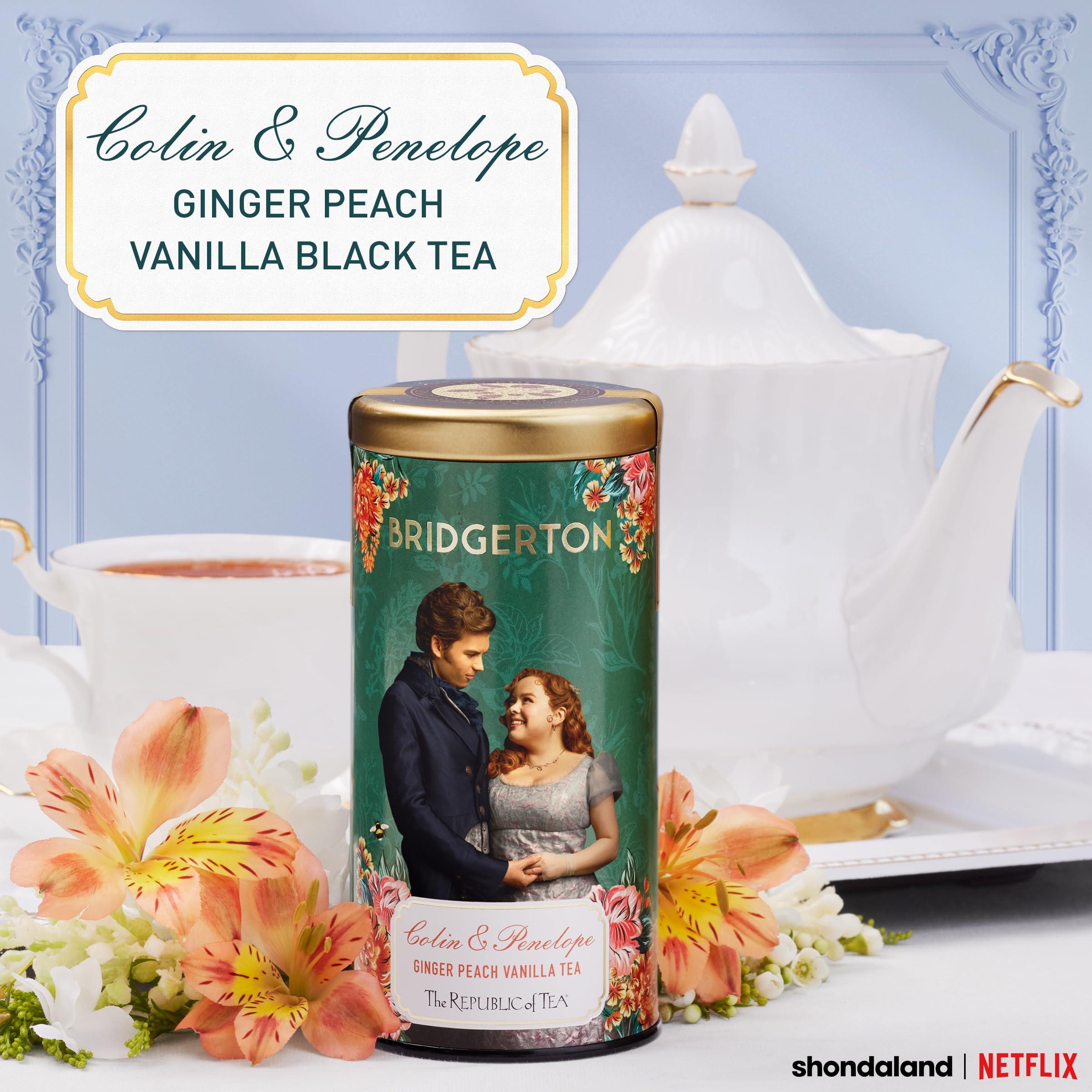 The Republic of Tea The Republic of Tea Bridgerton Colin & Penelope Ginger Peach Vanilla Black Tea, 36 Tea Bags