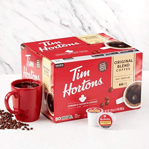 Tim Hortons Tim Hortons Original Blend, Medium Roast Coffee, Single-Serve K-Cup Pods Compatible with Keurig Brewers, 80ct K-Cups
