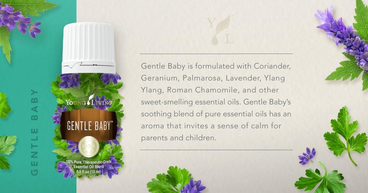 Young Living Young Living - Gentle Baby 15ml | Gentle Aroma for Babies | Soothing Skin | Relaxing & Moisturizing Aromatherapy Massage | Infant & Parenting Relaxation | Calming Scent