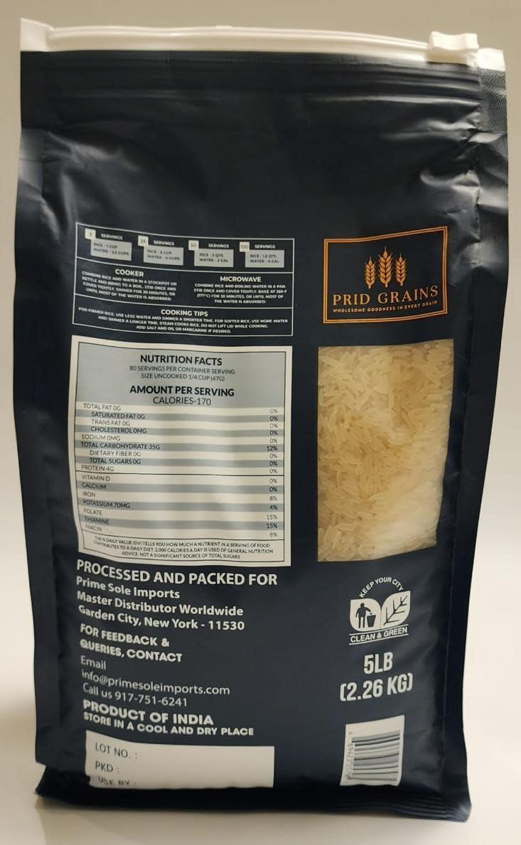 Prid Grains Prid Grains Premium Parboiled Rice, 5 lb Bag, Medium