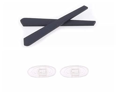 Caulo Caulo Replacement Kit of Temple Ear Socks and Nose Pads Compatible with Oakley Gasser OX5087 Glass Eyeglass Frames (Black w Clear Nose Pads - 1 Set)