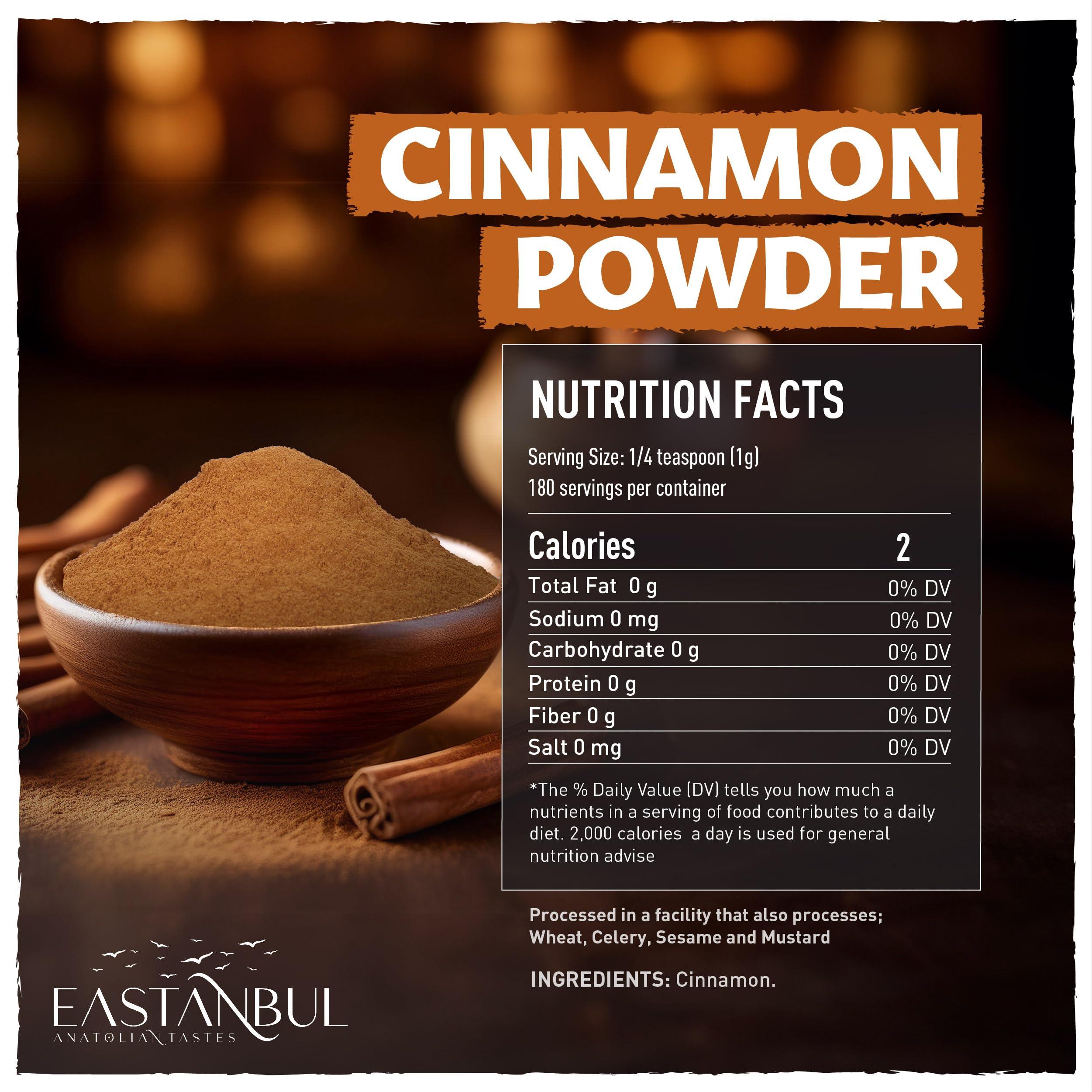 Eastanbul Eastanbul Cinnamon Powder, 6.4oz, Ground Cinnamon Powder AKA Canela en Polvo, Vietnamese - Saigon Spice, Cinamon, Perfect for Coffee, Rolls & All Culinary Applications, Natural, Vegan, Non-GMO