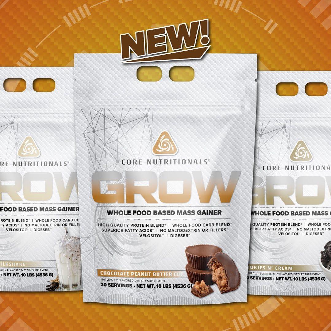 Core Nutritionals Core Nutritionals Grow Whole Food Based Mass Gainer, 50G Protein, 880 Calories, 10 lbs (Cookies N\' Cream)