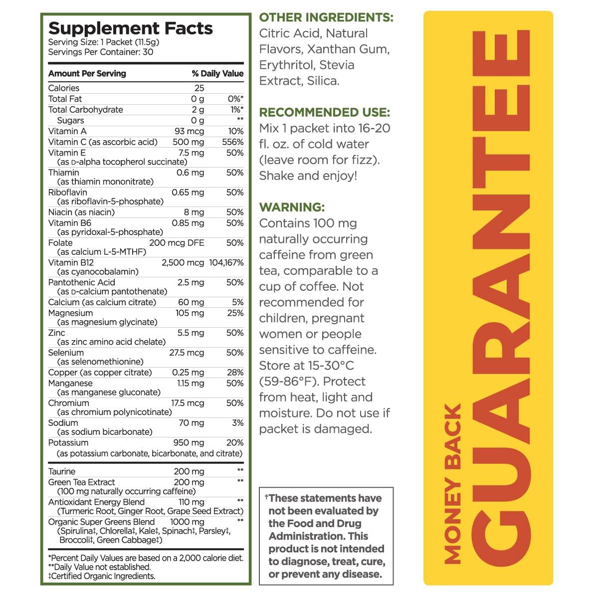 Pureboost Pureboost Clean Energy and Superfoods Bundle. 60 Stick Packs. B12, Vitamin C and more. Fruity Combo Pack + Green Mojo includes 7 Organic Supergreens.