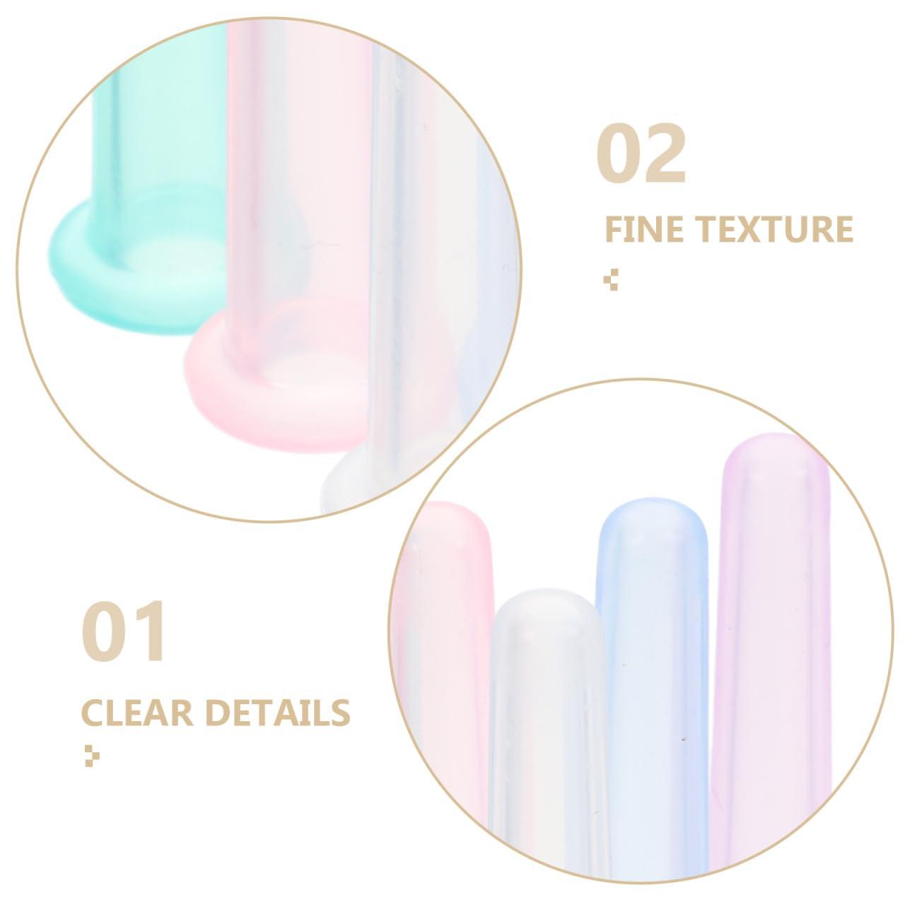 EXCEART 5pcs Facial Cupping Set for Glowing Skin Eye Face Vacuum Massage Anti Cup Silicone Cupping Massage Cup for Beauty Body Cup Fascia Massager