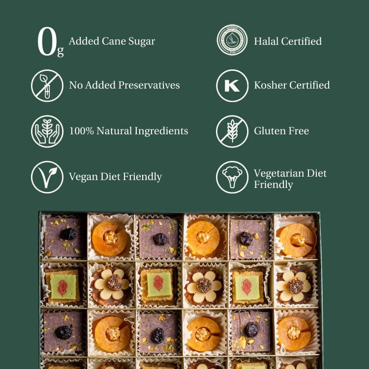 LAUMIÈRE GOURMET FRUITS Laumire Gourmet Fruits - Superfood Parfait Collection - Rectangle (24 Pcs) - Premium Gift Baskets for Adults - Healthy Gift Basket - Dried Fruit Gift Basket - No Added Cane Sugar - Fruit Basket Gift
