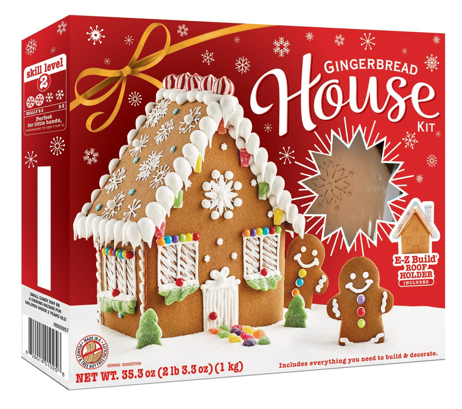 Create-A-Treat Gingerbread House Kit With E-Z-Build Roof Holder, Large, 35.3 oz.