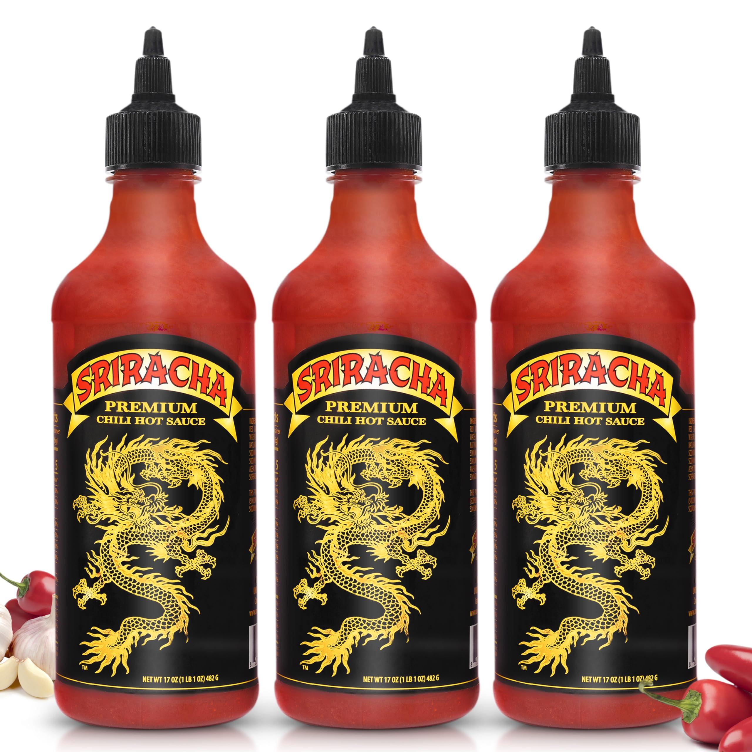 Underwood Ranches Underwood Ranches Limited Edition Dragon Sriracha Sauce - Hot Sauce, Perfect for Spicing Up Any Dish! - Made from Red Jalapeno Peppers That Started the Sriracha Movement, 17 oz - 3 Pack