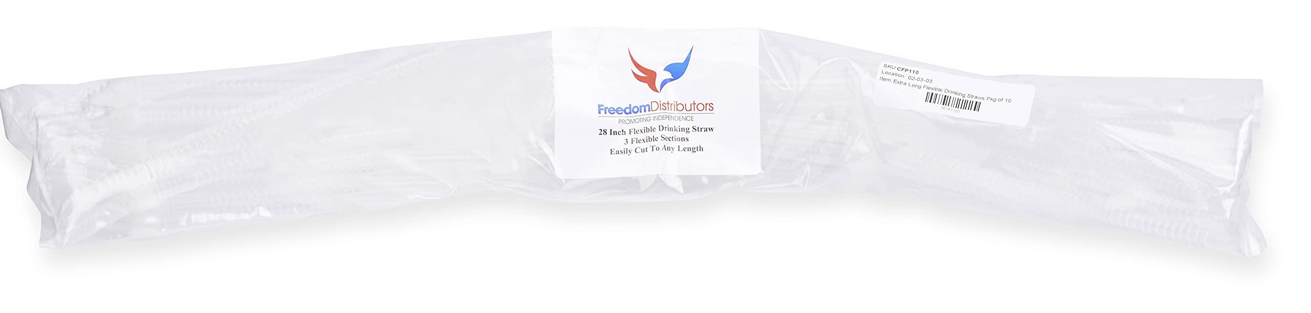Freedom Distributors Promoting Independence Original Extra Long Bendable Drinking Straws Pkg of 10 for disabled