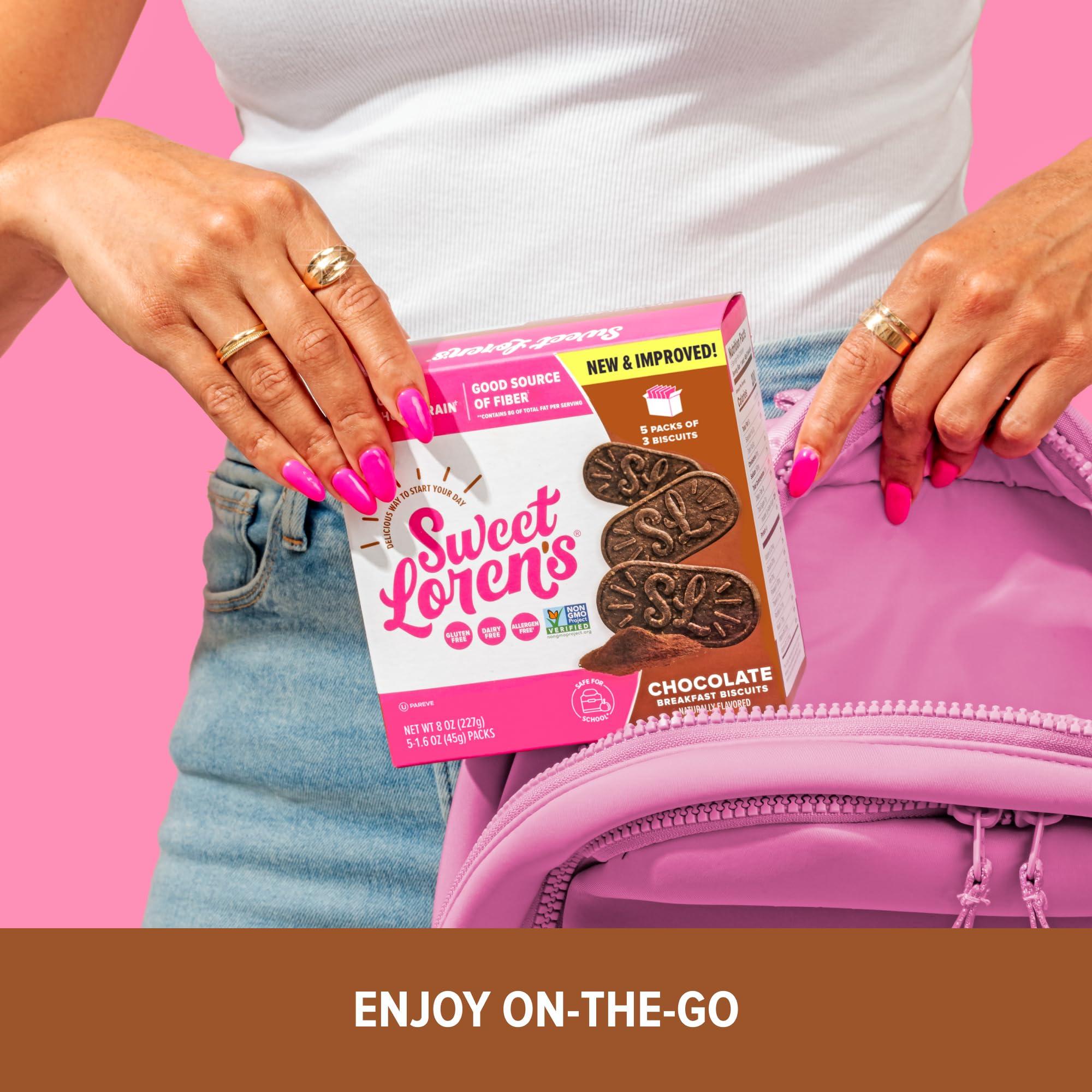 Sweet Loren\'s Sweet Loren\'s Vegan Breakfast Biscuits | Chocolate | 4g Protein, 19g Whole Grains | Plant Based, Gluten Free, Dairy Free, Nut Free Snacks | 6 Pack (30 Total Biscuits, 1.6 ounce each)