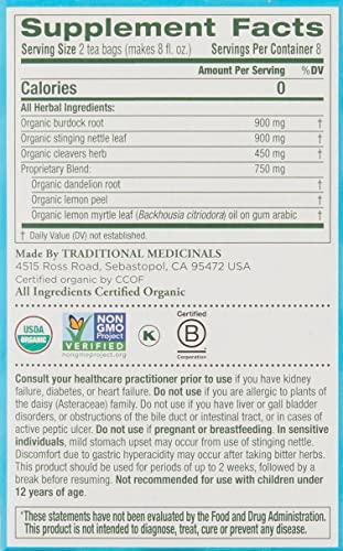 Traditional Medicinals Traditional Medicinals Organic EveryDay Detox Lemon Herbal Tea, Supports Healthy Skin & Liver Function, (Pack of 1) - 16 Tea Bags