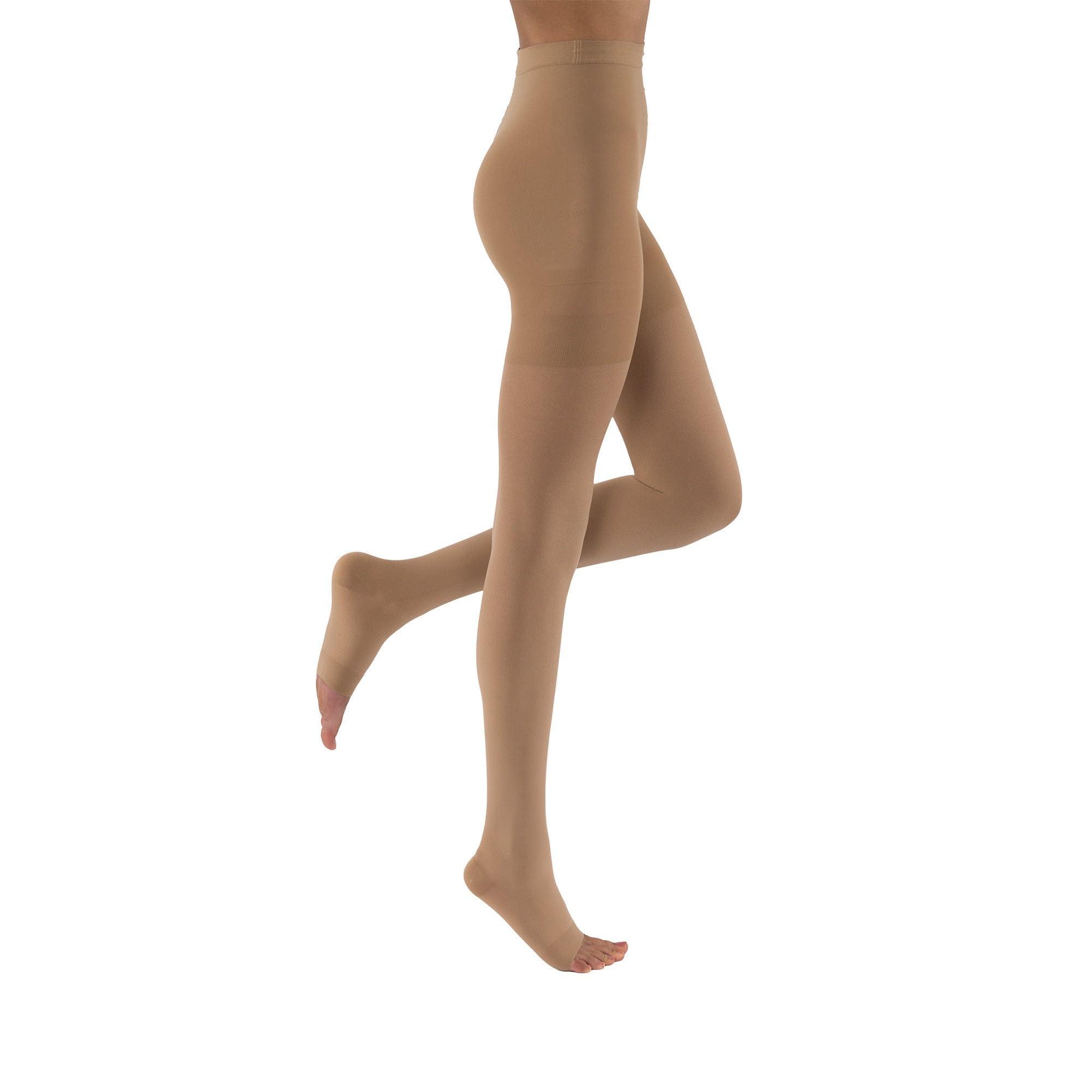 JOBST JOBST Relief 30-40 mmHg Compression Stockings, Waist High Pantyhose, Open Toe | Compression Socks for Women/ Men for Tired, Aching or Swollen Legs, Minor Varicosities | Beige, Medium
