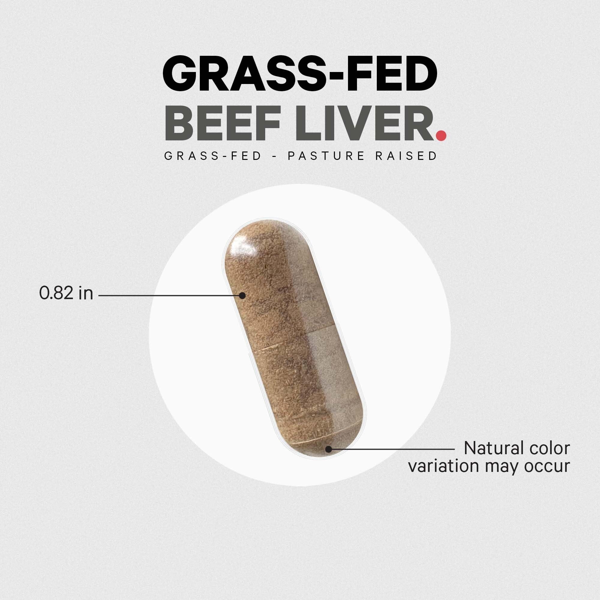 Codeage Codeage Grass Fed Beef Liver Supplement Superfood, Freeze Dried, Non-Defatted, Desiccated Glandulars Bovine Pills, Pasture Raised Beef Vitamins, Non-GMO Liver Meat, 180 Capsules