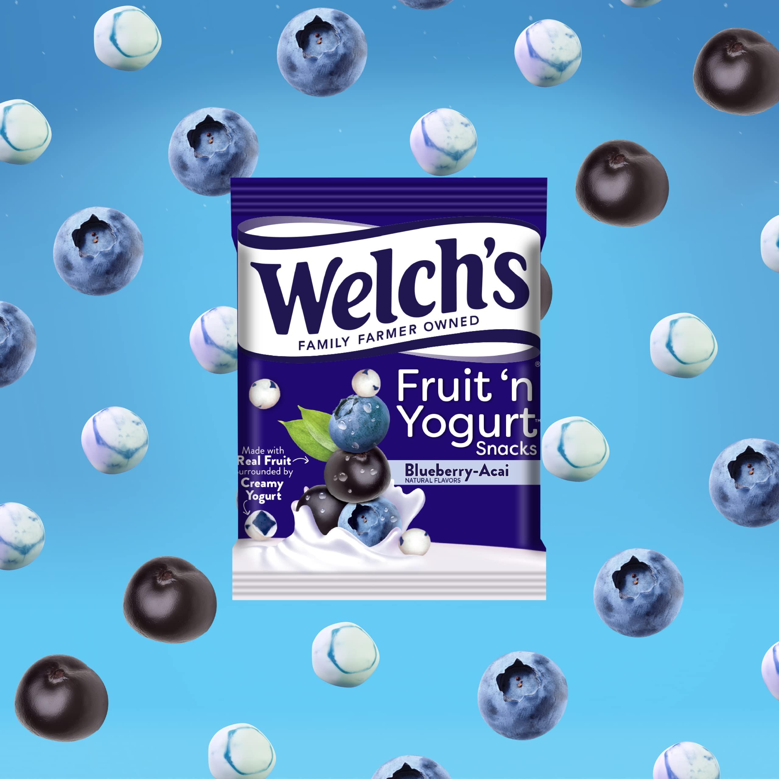 Welch\'s Welch\'s Fruit Snacks, Fruit \'n Yogurt Variety Pack, Strawberry, Blueberry Acai, Mango Peach, Bulk Pack, Individual Single Serve 0.7 oz Bags (Pack of 42)