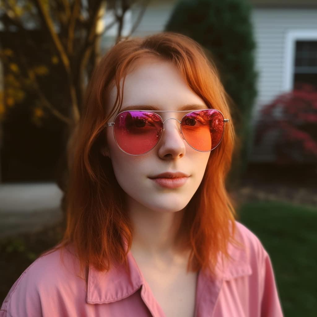 SomniLight SomniLight New FL-41 Light Sensitivity Glasses for Florescent Light Sensitivity, Blue Light, and Migraines (Aviator Style)