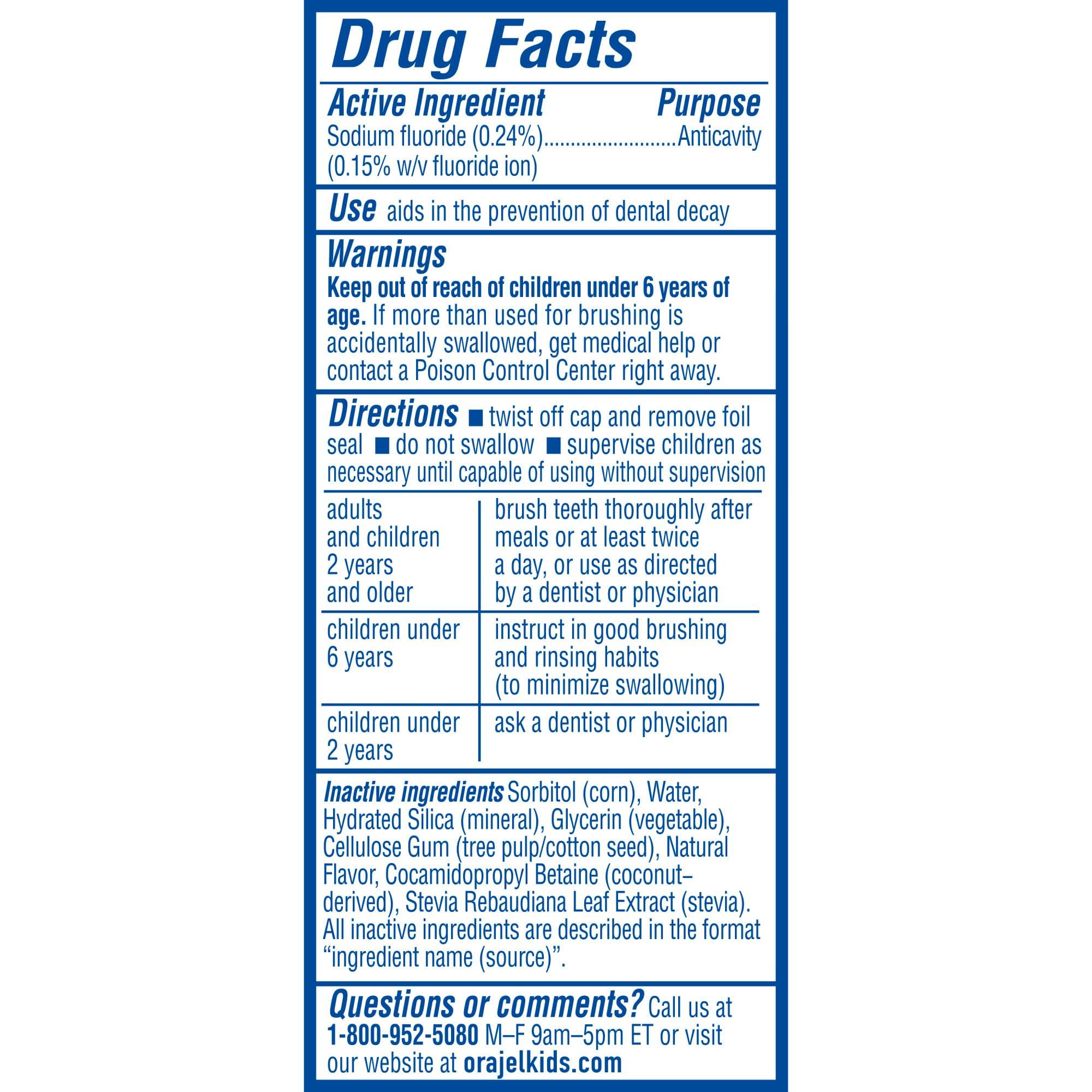 Orajel Orajel Kids Elmo Training Toothpaste Fluoride-Free, 1.5oz & Paw Patrol Anti-Cavity Fluoride Toothpaste, 4.2oz