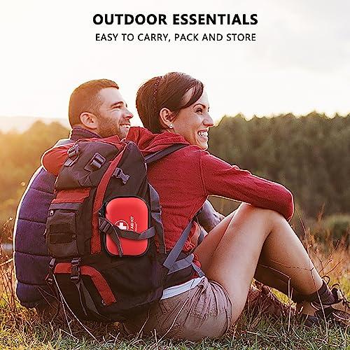 Atickyaid Mini First Aid Kit - 120 Piece Small Waterproof Hard Shell Medical Kit for Car, Home, Office, Travel, Camping, Sports, Outdoor, School - Emergency First Aid Supplies and Survival Kit