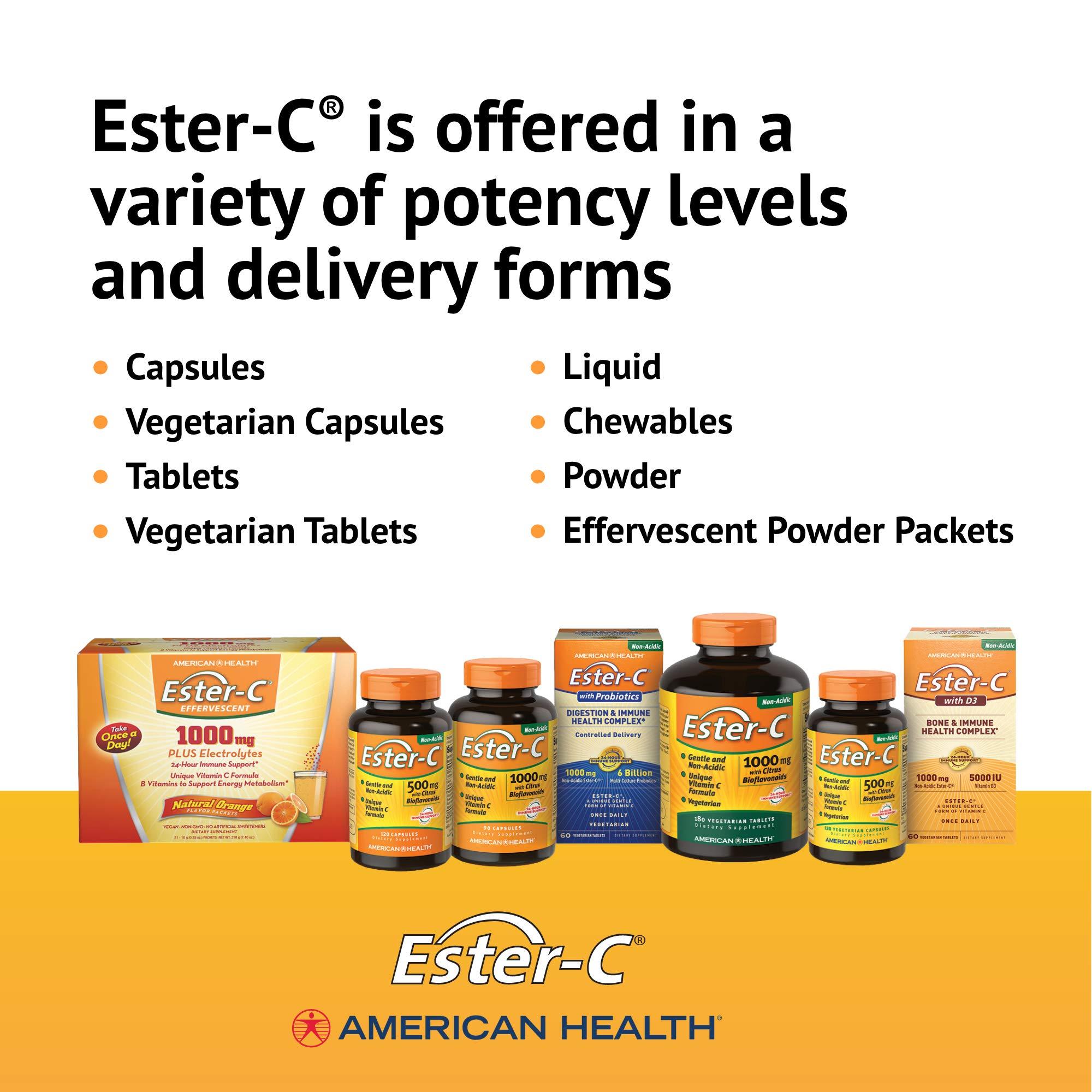 American Health American Health Ester-C 1000 mg with Bioflavonoids Capsules 24Hour Immune Support Gentle on Stomach NonAcidic Vitamin C NonGMO Gluten Free Servings, Citrus, 105 Count (30070)