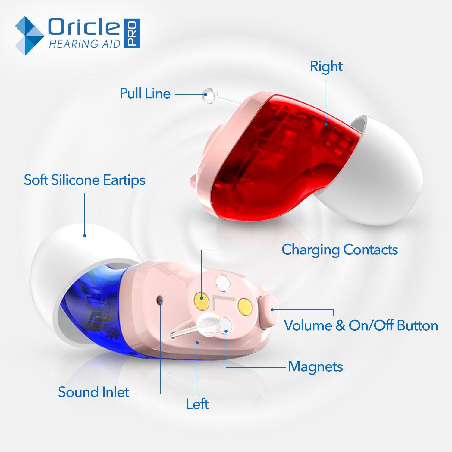 Oricle Oracle Pro Hearing Aids for Seniors - Oricle 16 Channel Hearing Aids with Noise Cancellation & Improved Sound Processing - OTC CIC Hearing Aids for Hearing Loss in Adults
