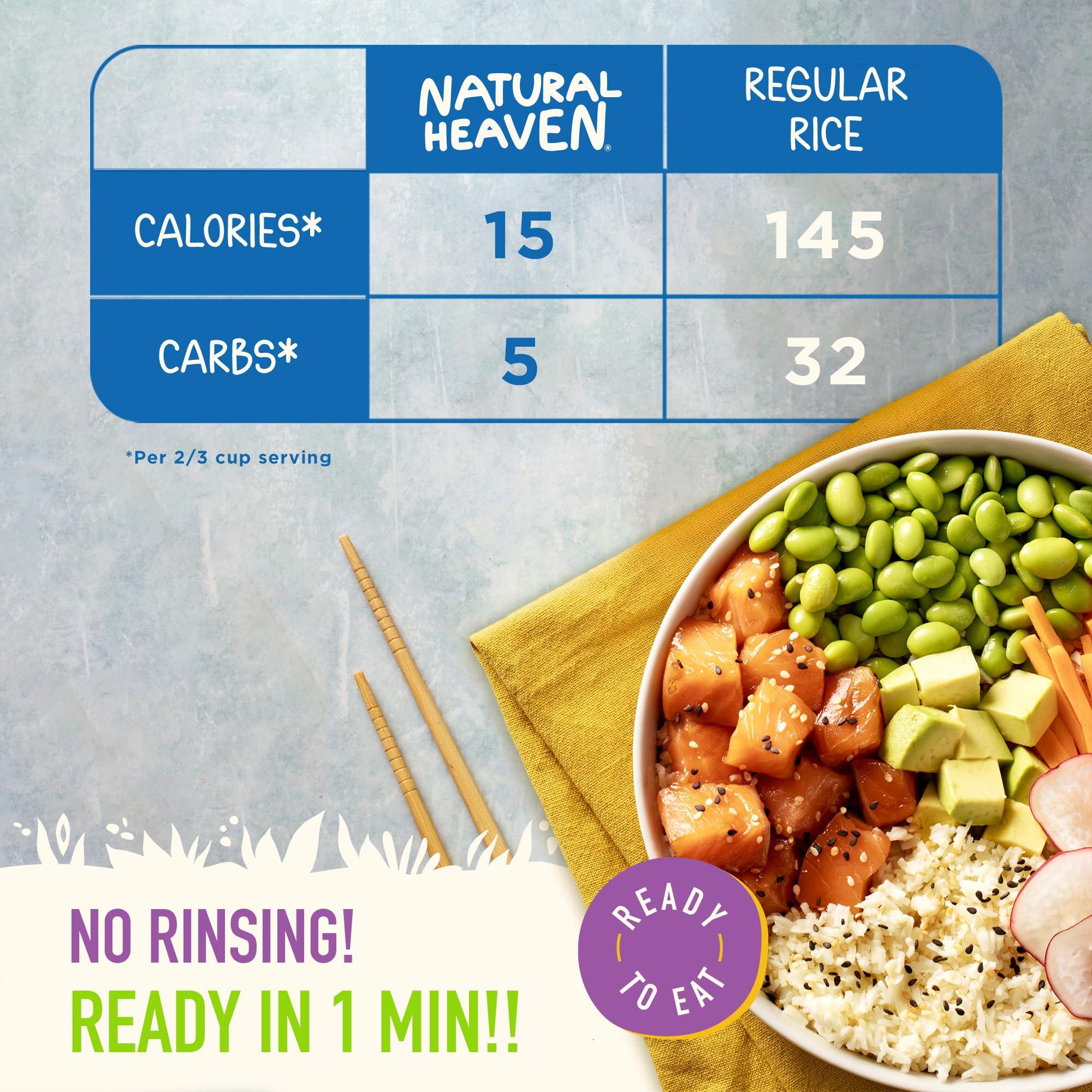 Natural Heaven Natural Heaven Rice, Hearts of Palm White Rice, Gluten Free, Vegan, Low Carb Rice for a Keto Snack or Healthy Food Meal, 9 Oz