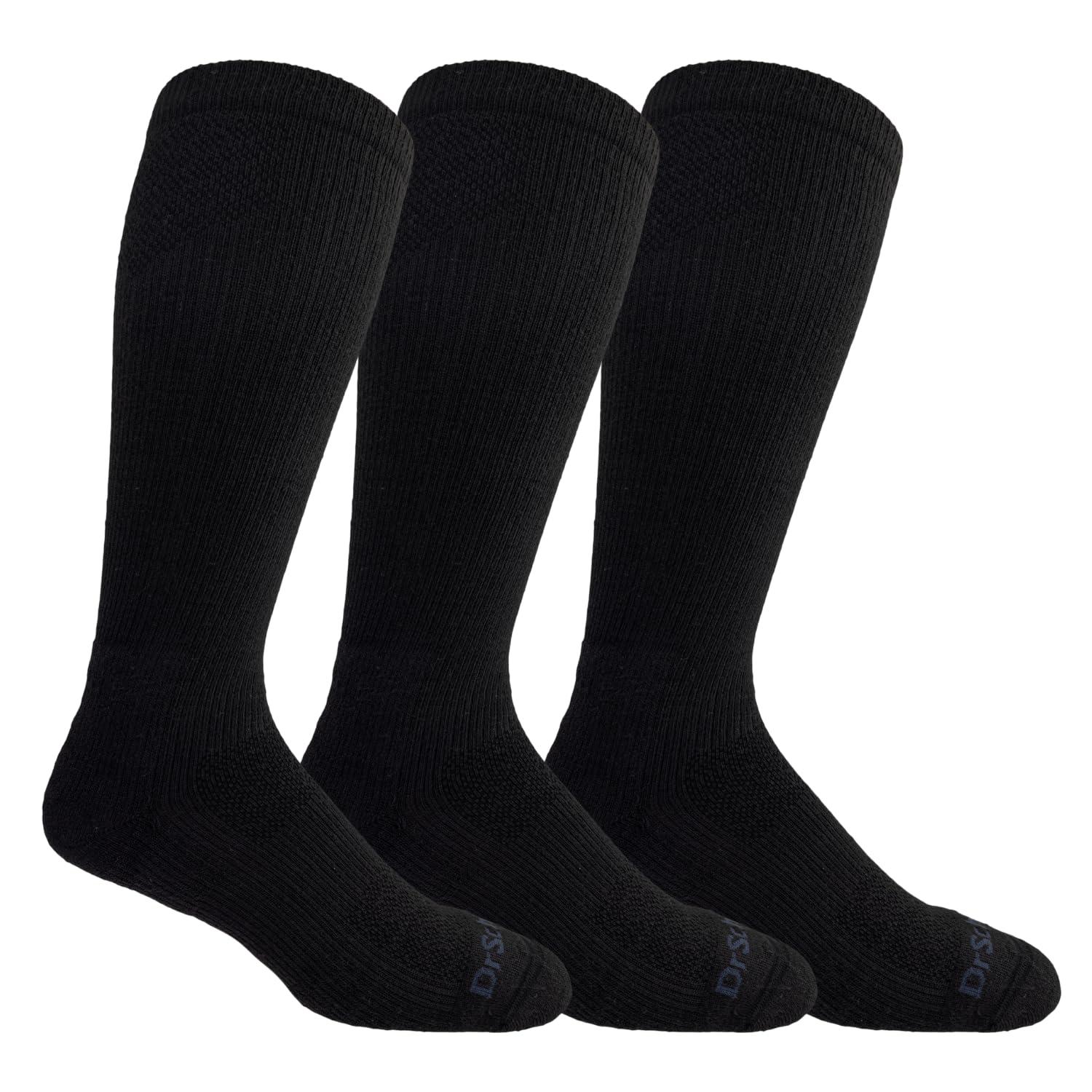 Dr. Scholl\'s Dr. Scholl\'s Men\'s Work Compression Over the Calf Sock, Black, 6.5-12 US