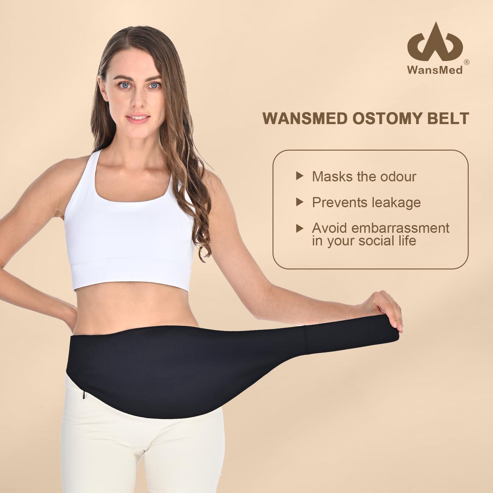 WansMed WansMed Ostomy Bag Covers for Men and Women, Stylish Ostomy Belt for Sports and Daily Use, Compatible for All Colostomy Bags, Black (L)