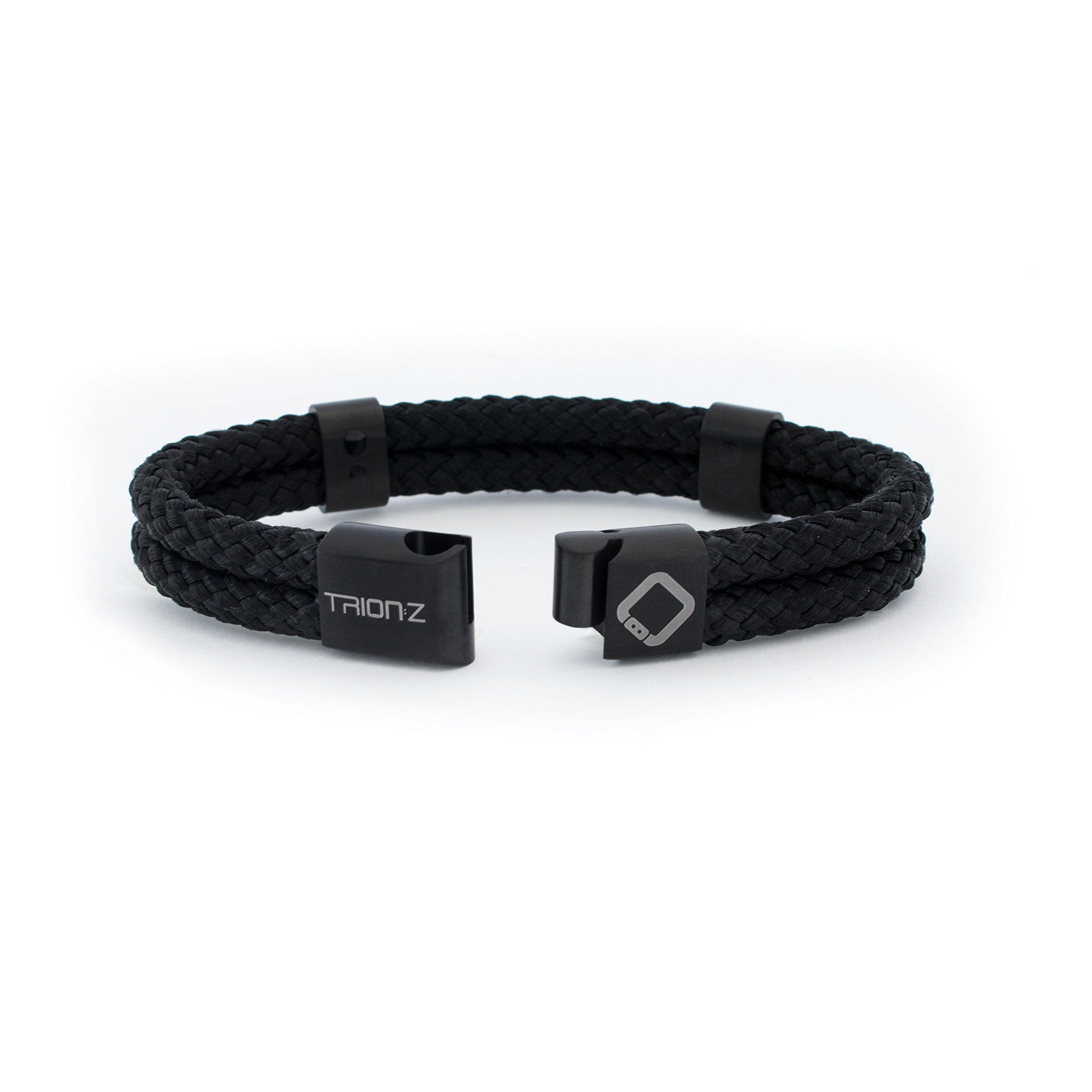 TRION:Z Trion:Z Zen Loop Duo Magnetic Field Therapy Wristband for Women & Men Featuring Patented ANSPO Technology (Black, X-Large)