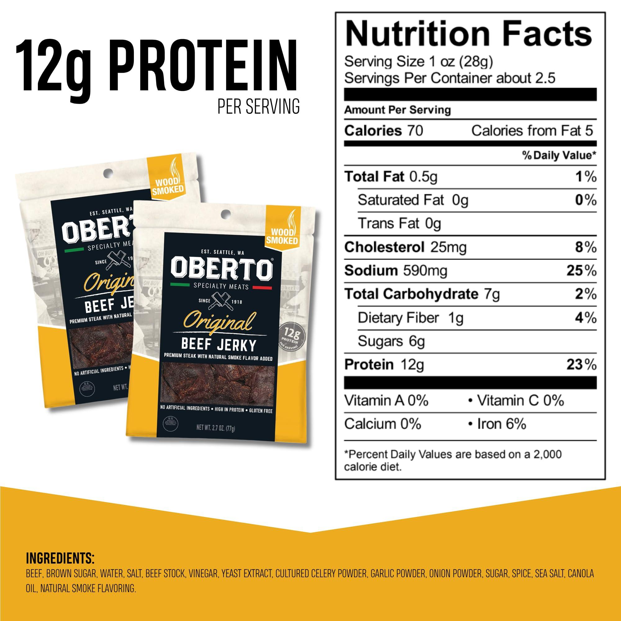 Oberto Oberto Specialty Meats Original Beef Jerky, 2.7 Ounce (Pack of 8)