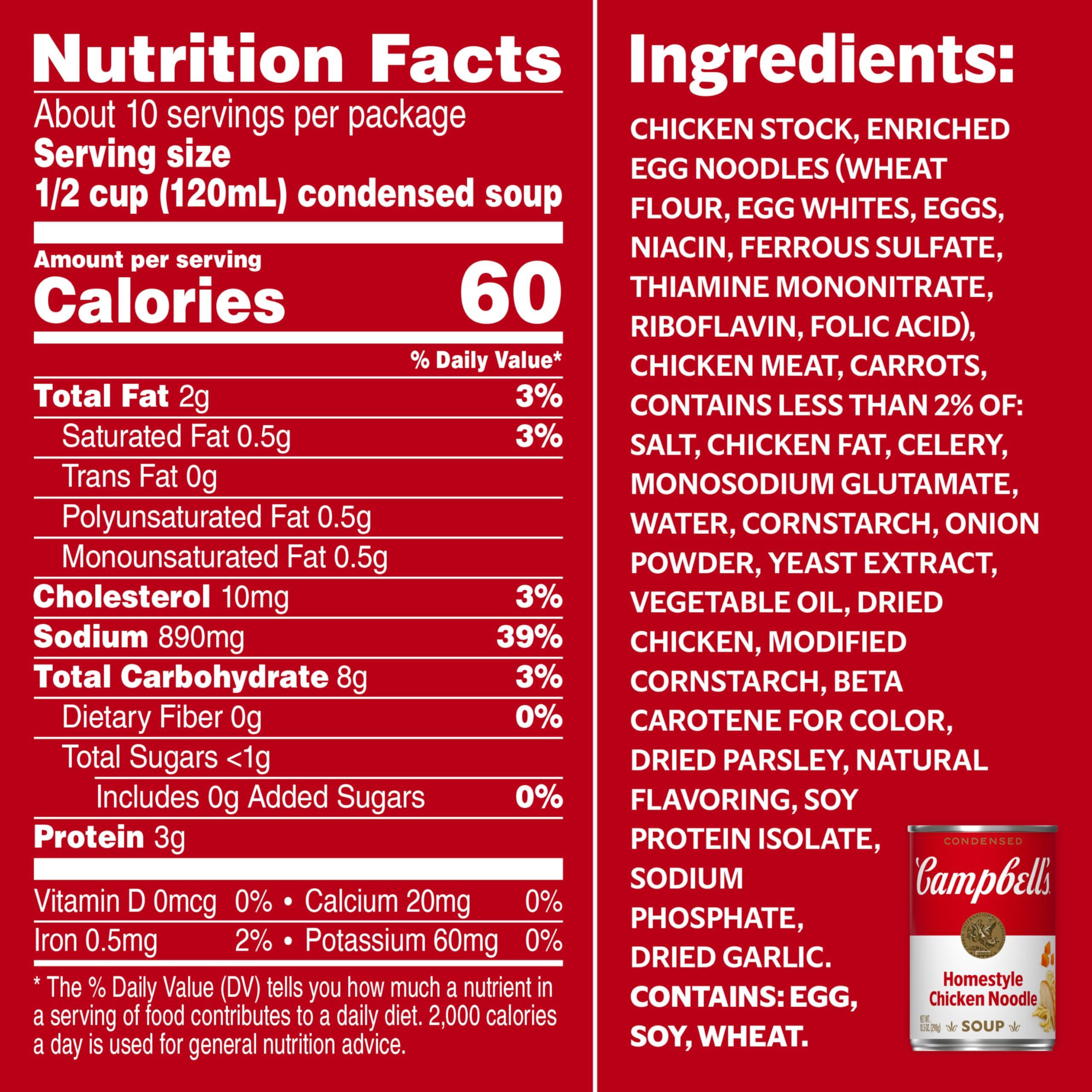 Campbell's Campbell’s Condensed Homestyle Chicken Noodle Soup, 10.5 Ounce Can (Pack of 4)