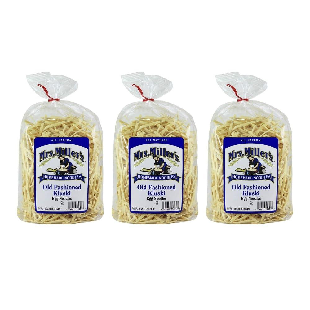 CPG.IO Mrs. Miller\'s Old Fashioned Egg Noodles, Kluski 16 Ounce (Pack of 3)