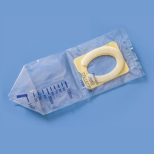 Yeustkony 20 PCS Pediatric Urine Bag Collectors, Disposable Baby Clear Catcher Pouch Individually Pee Bags Spill Proof Baby Urine with Adhesive Surface for Kids Urine Collection