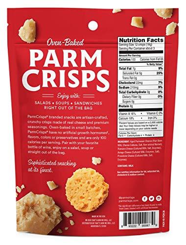 Parmcrisps ParmCrisps – Four Cheese Parm Crisps, Made Simply with 100% REAL Cheese | Healthy Keto Snacks, Low Carb, High Protein, Gluten Free, Oven Baked, Keto-Friendly | 1.75 Oz (Pack of 6)