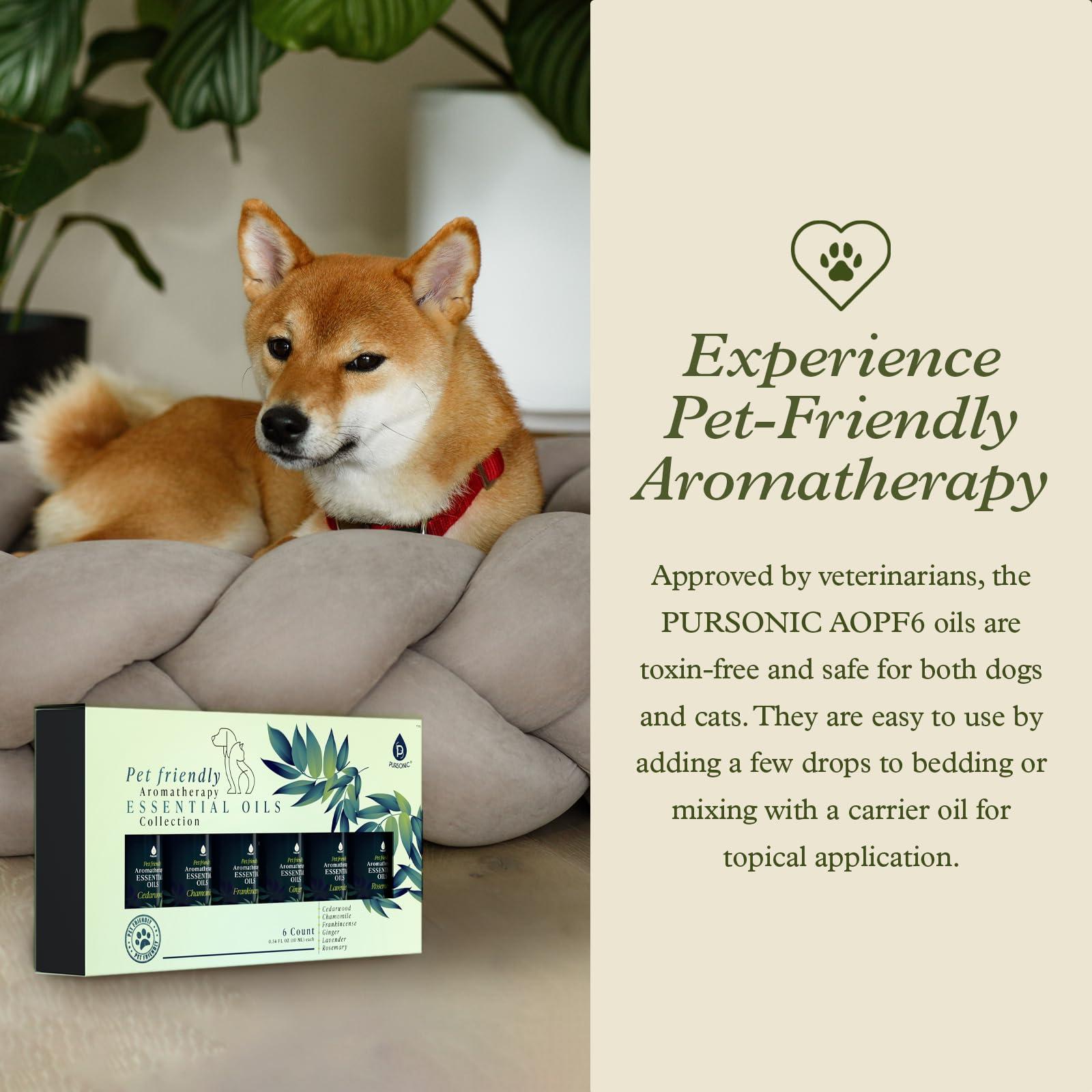 Pursonic PURSONIC Pet Friendly Aromatherapy Essential Oils Collection, 6-Count - Safe for Dogs and Cats, Natural Relaxation and Stress Relief