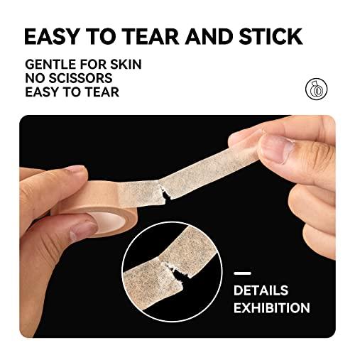 Nicime Nicime 10 Rolls 0.5 Inch Breathable Skin Tape, Face Tape Nose Tape, Flexible Stretch Bandages for Wound Injuries Swelling Sports (10Yards/Roll)