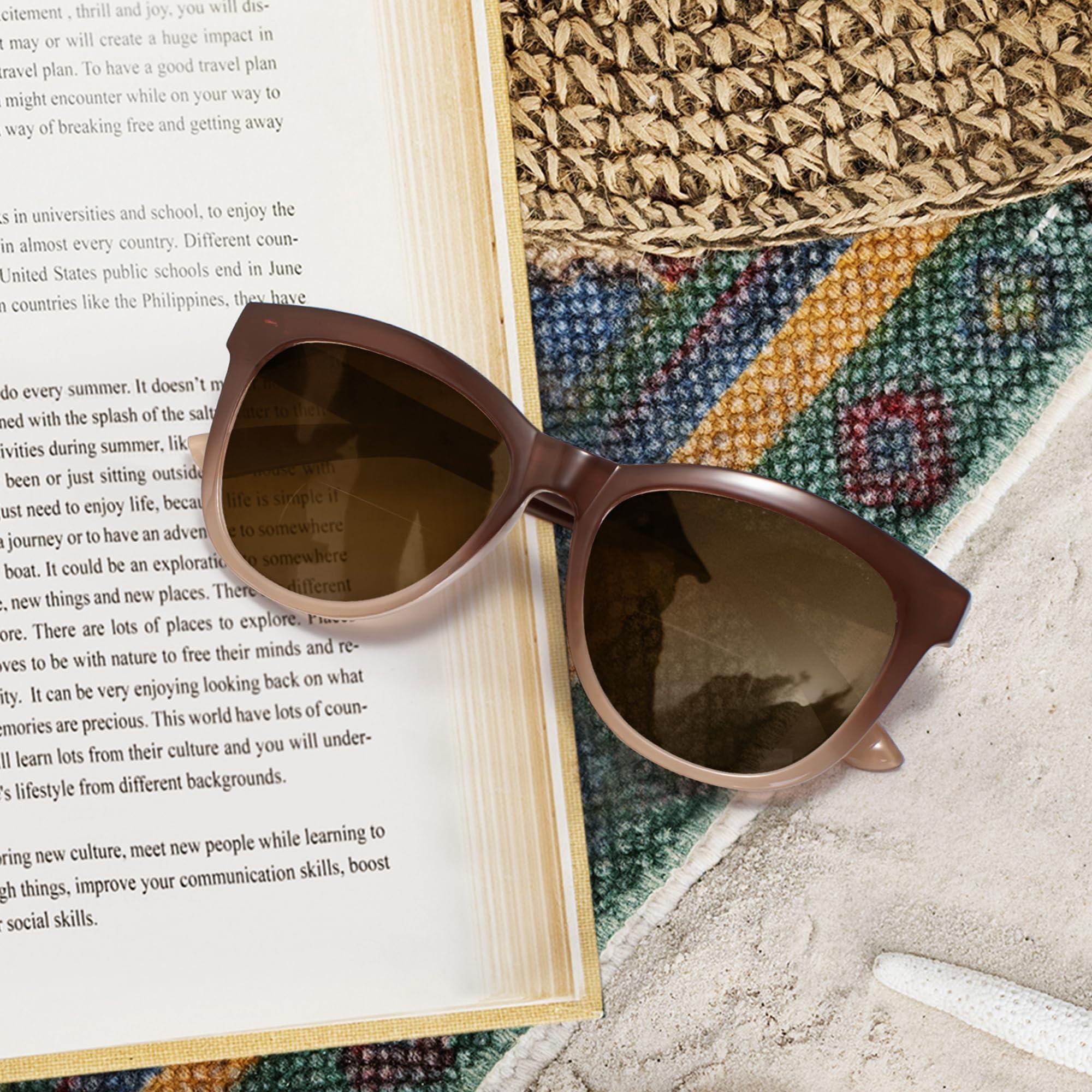 EASY READ EASY READ Bifocal Reading Sunglasses for WomenFashion Sun Readers UV400 Protection(Magnification 1.75,Gradient Brown)
