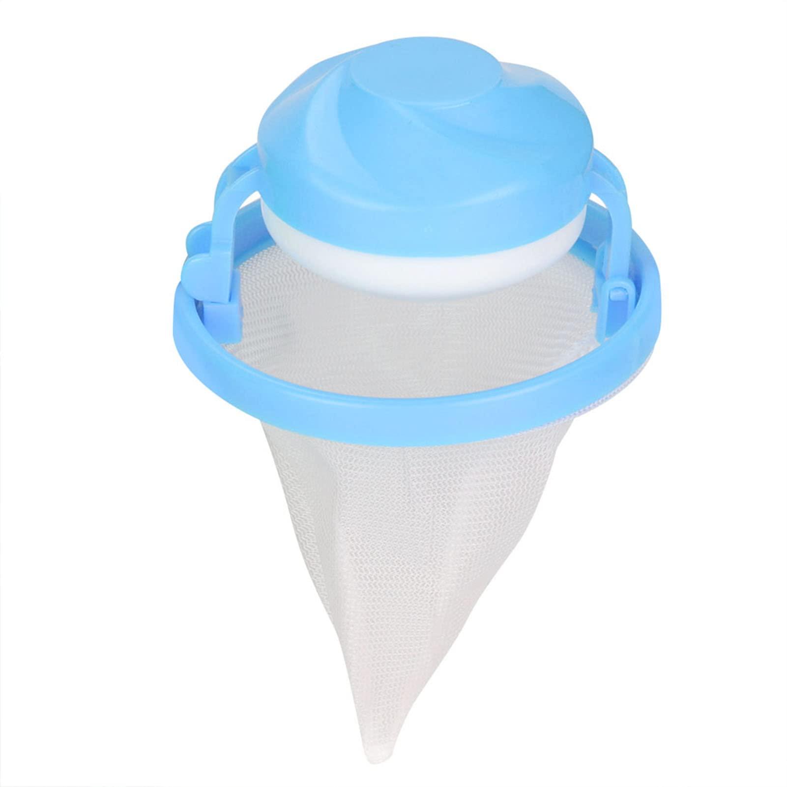 Jeffergarden Floating Lint Mesh Bag Pet Hair Collector Laundry Filter Bag for Washing Machine Washer Lint Catcher Hair Filter Net Pouch (Blue)