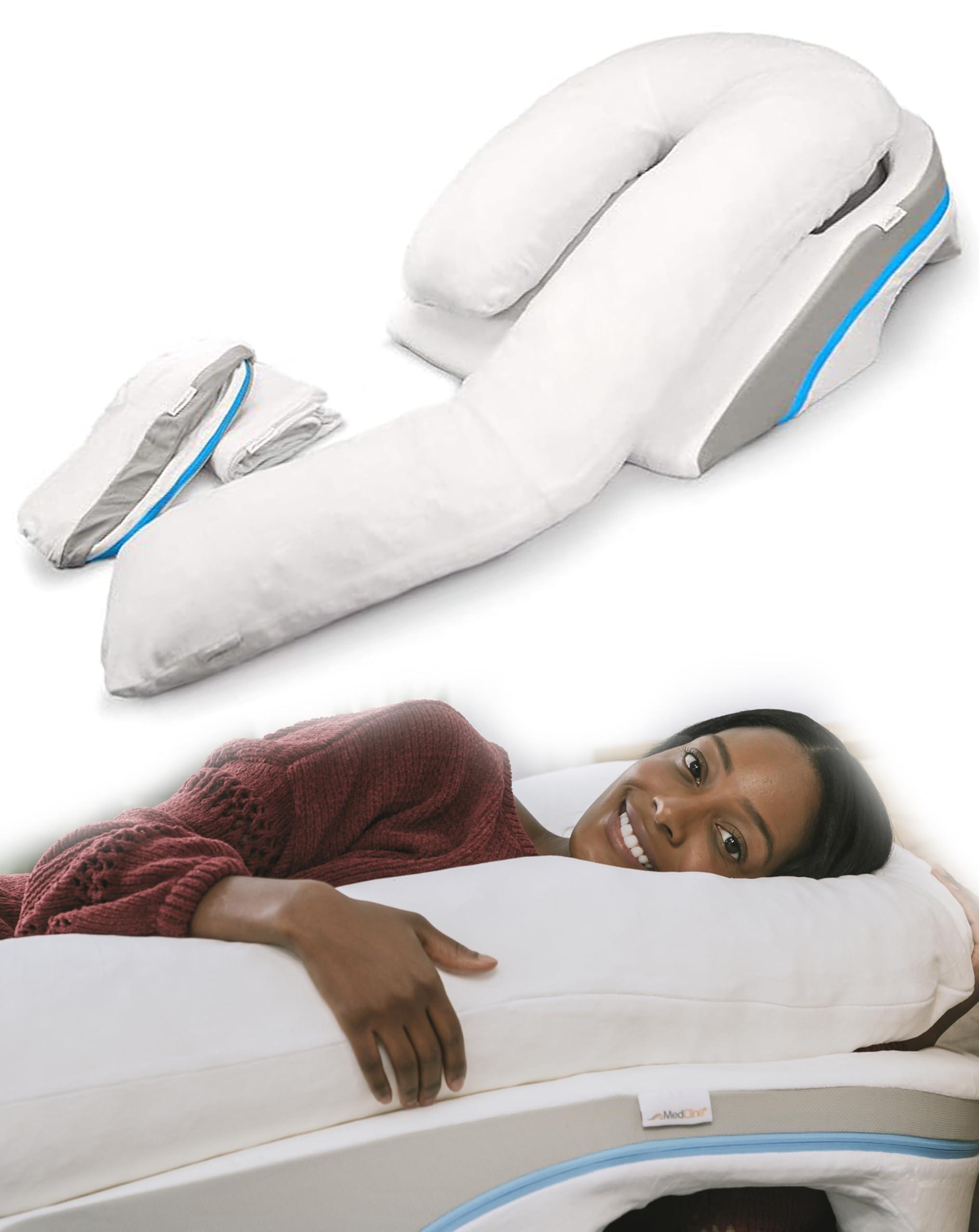 MedCline MedCline Shoulder Relief System with Extra Cases, Bed Wedge Pillow for Shoulder Pain Relief and Therapeutic Body Pillow, Inclined Sleep Position with Arm Pocket, Large for 5'10" and Above